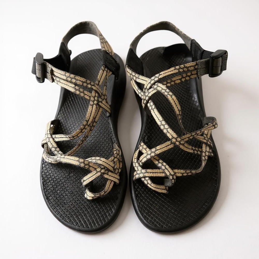 Chaco Women's Z Cloud X Sandals Size W10 Adjustable Strap Tan Black‎ Vibram